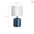 Pauleen 48022 Glowing Midnight Tischleuchte max. 20W Tischlampe für E14 Lampen Nachttischlampe Blau Weiß 230V Keramik/Stoff ohne Leuchtmittel