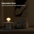Dawnwake Pilz Nachttischlampe Tischlampe, Led Dimmbar Tischleuchte Deko Wohnzimmer, Schlafzimmer Tischlampen, Mushroom Bedside Table Lamp, Keramikbasis Glas Klein Nachtlampe (Weiß)