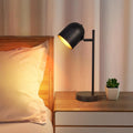 Kowanie 2er Tischlampe Vintage retro Nachttischlampe: Tischleuchte Wohnzimmer industrial in Schwarz Gold aus Metall E14 rustikal Nachttischleuchte mit Kabel für Schlafzimmer - Ohne Leuchtmittel