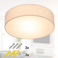MONZANA® Deckenlampe Sternenhimmel Wohnzimmer Schlafzimmer E27 Weiß Rund 30cm Stoffschirm 1-Flammig 40W Küche Lampe Deckenleuchte Stoffdeckenlampe