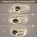 Homefire Deckenlampe Wohnzimmer LED Deckenleuchte 2-Ringe - 40cm Schwarz