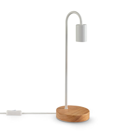 Paco Home Tischlampe Nachttischlampe Schreibtisch E14 Minimalistisch Skandinavisch Büro Holz Fuß Lampe mit Stecker