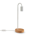 Paco Home Tischlampe Nachttischlampe Schreibtisch E14 Minimalistisch Skandinavisch Büro Holz Fuß Lampe mit Stecker