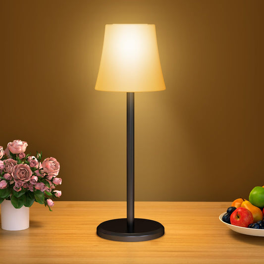 Suright Tischlampe Kabellos, Akku Tischleuchte Stufenlose Dimmbare 3 Farbmodi+RGB, Touch Control LED Tischlampe IP54 Wasserdicht für Restaurant, Schlafzimmer, Party, Camping, Kaffeehaus