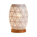 OuXean Einzigartiges schönes weißes Metallhohles Design E27 60W Tischlampe mit Kabelschalter, wenn das Licht durch die Lücken und Casts Bedside Lighting entkommt