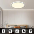 LQWELL® Deckenleuchte LED Deckenlampe, IP44 Wasserfest Badlampe Rund Flach 18W 4000K 1980LM Modern Schlicht Lampe Dünn für Wohnzimmer Badezimmer Schlafzimmer Küche Balkon Keller Büro, 220 * 24mm