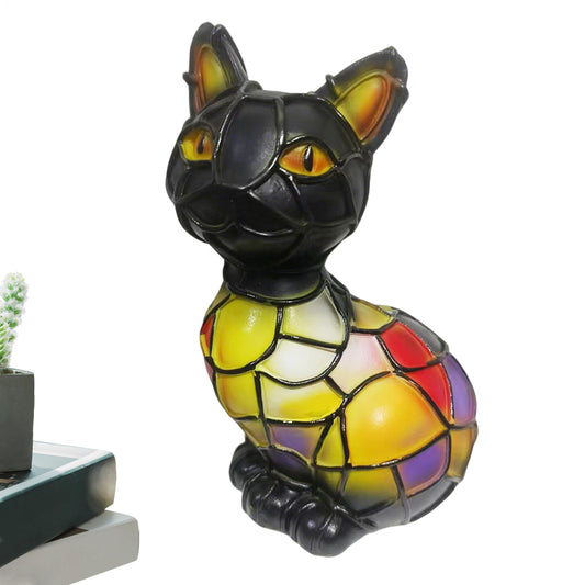 Uhngw Animal LED Tischlampe, Vintage Katzenlampe, Retro Katze Und Hundefärbesharztisch Licht, Kunst Farbenfrohe Tierfiguren, Vintage Animal Night Light Home Decor, Lustige Geschenk Für Hundeliebhaber