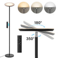 PreeOtti Stehlampe Wohnzimmer, 36W LED Deckenfluter mit Fernbedienung & Touch-Steuerung, 3 Farbtemperaturen, Stufenlos Dimmbar, Moderne Leselampe Stehleuchte für Wohnzimmer Schlafzimmer Büro(Schwarz)