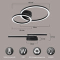 Homefire Deckenlampe Wohnzimmer LED Deckenleuchte 2-Ringe - 40cm Schwarz