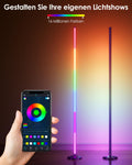 RGB LED Stehlampe Wohnzimmer Dimmbar 170cm mit Fernbedienung & APP, 16 Millionen Farben, 300 Szenenmodi, Musik-Sync, DIY-Modus & Timing, LED Standleuchte für Wohnzimmer, Schlafzimmer, Gaming-Raum