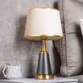 Chao Zan Tisch- oder Nachttischlampen - Tischleuchte mit Stoffschirm - Metalle Tischleuchte - D25 x H45 - E27 Lampe - ohne Leuchtmittel (B)