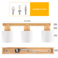 Doughelec Deckenlampe Deckenstrahler 3 Flammig Wohnzimmer - Holz Deckenleuchte Deckenspot Vintage E14 Schwenkbar Lampe Decke Wandstrahler MAX 30W Spot für Schlafzimmer Küche Flur, Ohne Leuchtmittel