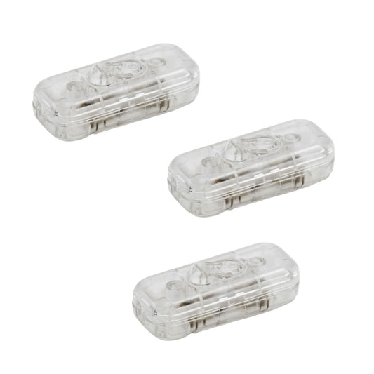 HALOTEC. 3er-Pack Einpoliger Schalter für Tischlampen - Transparentes Design | Einfache Montage | 2A | 250 V | Kippbar Ein/Aus