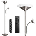 BBHome Stehlampe Wohnzimmer LED, 27W Deckenfluter LED Dimmbar mit 6W leselampe, 3000K-6500K Moderne Dimmbar Stehlampe mit Fernbedienung & Berührung für Wohnzimmer, Schlafzimmer, Büro (silber)