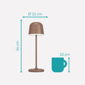 EGLO LED Außen-Tischlampe Mannera, Nachttischlampe Touch dimmbar, kabellose Outdoor Tischleuchte mit USB-Port, Metall in Rostbraun und Kunststoff Weiß, Lampe Schlafzimmer warmweiß, IP54