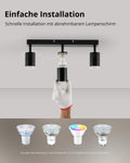 wowatt Deckenstrahler Schwarz 3 Flammig, Modern Strahler Deckenleuchte Schwenkbar, Metall Deckenlampe Strahler, LED Wandstrahler Spotlight GU10 für Küche, Schlafzimmer, Wohnzimmer (Ohne Leuchtmittel)