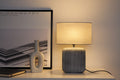 Pauleen 48218 Pure Shine Tischleuchte max. 20 Watt handgefertigt Grau, Weiß Nachttischlampe im Boho Look aus Stoff, Keramik E14