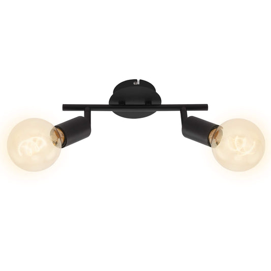 BRILONER - Deckenlampe Vintage schwenkbar, E27 Fassung, max. 60 Watt, Deckenleuchte, Lampe, Wohnzimmerlampe, Schlafzimmerlampe, Küchenlampe, Deckenstrahler, 27,5x10x10,5 cm, Schwarz