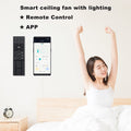 Deckenleuchte mit Ventilator, leise, weiß, Deckenventilator mit Beleuchtung, App und Fernbedienung; 60 W, 6000 lm, dimmbar, LED, für Wohn-, Schlaf- und Esszimmer, 6-Gang, Timer