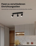 wowatt Deckenstrahler Schwarz 3 Flammig, Modern Strahler Deckenleuchte Schwenkbar, Metall Deckenlampe Strahler, LED Wandstrahler Spotlight GU10 für Küche, Schlafzimmer, Wohnzimmer (Ohne Leuchtmittel)