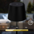 BRILONER – LED Tischlampe Kabellos, Dimmbare Nachttischlampe Touch, Schreibtischlampe, Leselampe, Tischleuchte Outdoor und Indoor, USB-C, Camping Lampe, Warmweißes Licht, Ø105x260 mm (DxH), Schwarz