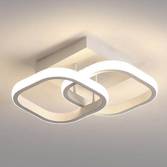 Osairous LED Deckenleuchte Moderne, Deckenlampe LED Quadratisch Weiß 2137LM, Deckenbeleuchtung Lampen aus Aluminium für Schlafzimmer Wohnzimmer Küche Korridor, Natürliches Licht 4500K, 29CM