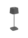 Zafferano - Ofelia Pro Kabellose LED-Tischleuchte aus Aluminium, dimmbar, IP65-Schutz, Indoor/Outdoor Benutzung, EU-Stecker - Höhe: 29cm (Dunkelgrau), LD0870N3 [Energieklasse A+++]