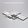LED Deckenleuchte 80CM, Deckenlampe Wohnzimmer Black, 3000K-6000K Dimmbar Rechteckige Wohnzimmerlampe Aluminium Acryl Schlafzimmer Moderne Lampe Mit Fernbedienung