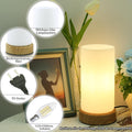 HSLighting Nachttischlampe, Touch Dimmbar Tischlampe mit Glas Lampenschirm Night Light Glühbirne 3 Helligkeitsstufen Einstellbar Nachtischlampen Tischleuchte Minimalistische für Lesen Wohnzimme