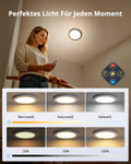 Combuh Led Akku Deckenleuchte Badezimmer mit Bewegungsmelder, Aufladbare Batteriebetriebene Lampe Keller Ohne Stromanschluss, Kabellose Deckenlampen mit Fernbedienung für Garage Flur, Rund 1 Stück