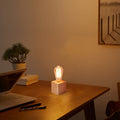 OuXean Kleine Tischlampe Nachttischlampe mit quadratischem Holzsockel Nachttischlampe, E27 60W Perfekt für Schlafzimmer, Wohnzimmer oder Büro (ohne Leuchtmittel)