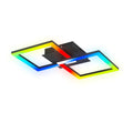 EGLO LED Deckenleuchte RGBIC, geometrische Deckenlampe mit Lichteffekten, Gaming Zimmer und Party Deko, Deckenbeleuchtung mit Fernbedienung, warmweiß und RGB, Metall in Schwarz