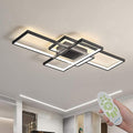 LED Deckenleuchte 80CM, Deckenlampe Wohnzimmer Black, 3000K-6000K Dimmbar Rechteckige Wohnzimmerlampe Aluminium Acryl Schlafzimmer Moderne Lampe Mit Fernbedienung