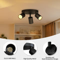 LVWIT GU10 Deckenstrahler LED 3 Flammig Rund LED Deckenleuchte Schwenkbar Schwarz Deckenlampe Spot Drehbar Modern Deckenspots 3 Strahler für Wohnzimmer Schlafzimmer Küche (Ohne Leuchenmittel)