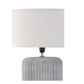 Pauleen 48218 Pure Shine Tischleuchte max. 20 Watt handgefertigt Grau, Weiß Nachttischlampe im Boho Look aus Stoff, Keramik E14