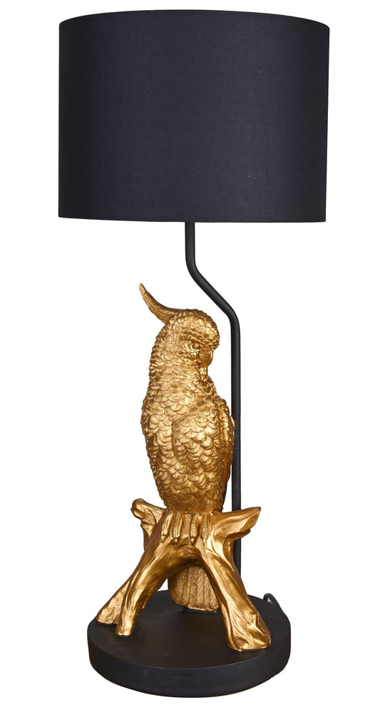 Tischlampe Papagei Gold Vogellampe Vogelfigur Leuchte (ohne Leuchtmittel) Dekolampe Vogel cw269 Palazzo Exklusiv