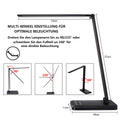 SLATOR Schreibtischlampe LED Dimmbare Tischleuchte 5 Farb und 10 Helligkeitsstufen Augenfreundliche Tischlampe Nachttischlampe USB-Anschluss für Aufladung des Smartphones Tischlampe für Kinder