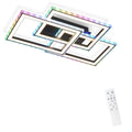 Homefire Deckenlampe LED Deckenleuchte Wohnzimmer - 45W Wohnzimmerlampe RGB Farbwechsel Schwarz Modern Schlafzimmerlampe Dimmbar mit Fernbedienung Flurlampe Schwenkbar Deckenlampen für Kinderzimmer