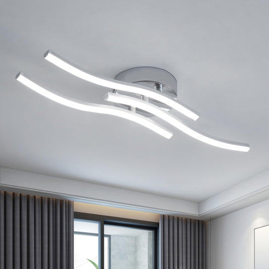 Dorlink Led Deckenleuchte, Deckenlampe Küche, deckenleuchte schlafzimmer, 18W 1620LM Deckenlampe Wohnzimmer, 6500K kaltweiß 3 Led, Geeignet für Schlafzimmer, Esstisch, flurlampe decke, Balkon Ø52CM