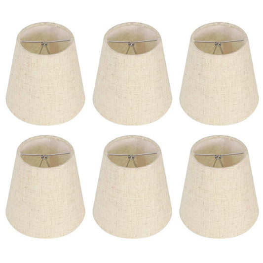Lampenschirme für Tischlampen, Kronleuchterschirme im 6er-Set, Lampenschirm aus Stoff, kleine Lampenschirme zum Aufstecken von Glühbirnen für E14-Kronleuchterlampenschirm