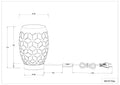 lightling Tischlampe Bill mit Holzakzenten, mit Schnurschalter, IP20 Indoor, exkl. 1 x E27 max. 28W, Ø 15 cm, Höhe 21 cm, Metall, weiß matt