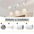ZMH Deckenleuchte 6 flammig Deckenstrahler Weiß : GU10 Deckenlampe 350°Schwenkbar Deckenspots Modern Spots Küchenlampe Strahler Industrial für Wohnzimmer Schlafzimmer Küche - Ohne Leuchtmittel