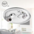 MONZANA® Deckenlampe Sternenhimmel Wohnzimmer Schlafzimmer E27 Grau Rund 38cm Stoffschirm 2-Flammig 40W Küche Lampe Deckenleuchte Stoffdeckenlampe