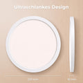 LQWELL LED Deckenleuchte Ultra Dünn Weiß 22cm 18W 1980lm 3000K