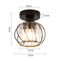 ZMH Deckenleuchte Schwarz Deckenlampe Kristall: Modern Flurlampe E27 Küchenlampe mit Metall Rahmen Vintage Innen Deckenbeleuchtung für Flur Korridor Küche Balkon Wohnzimmer Hotel (Ohne Leuchtmittel)