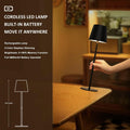 2 Stück Dimmbare LED Akku Tischlampe Touch Kabellose Tischleuchte mit USB-C