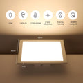 Slevoo Dimmbar LED Deckenleuchte Flach, 20W Modern Deckenlampe mit Fernbedienung, Farbtemperatur 2700K-6500K einstellbar Panel Lampe für Küche Wohnzimmer Schlafzimmer Flur, 30x30CM Weiß