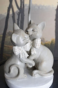 Tischlampe Katzenfigur Kinderzimmer Leuchte (ohne Leuchtmittel) Katzen Tischleuchte weiss Lampe cw613 Palazzo Exklusiv