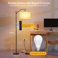 GLUROO Stehlampe Wohnzimmer mit Fernbedienung, Modern Standleuchte Bogenlampe mit 3 Farbwechsel, Stufenlose Helligkeit, Dimmbar LED Stehleuchte mit Fußschalter