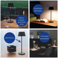 Maul Akku Tischleuchte MAULnina | Tischlampe kabellos mit langlebigem Akku | Tischlampe aufladbar bis zu 10h Beleuchtung | Lampe dimmbar für Schreibtisch, Nachttisch & Outdoor | Weiß
